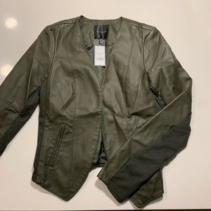 Size small green leather jacket from Dynamite